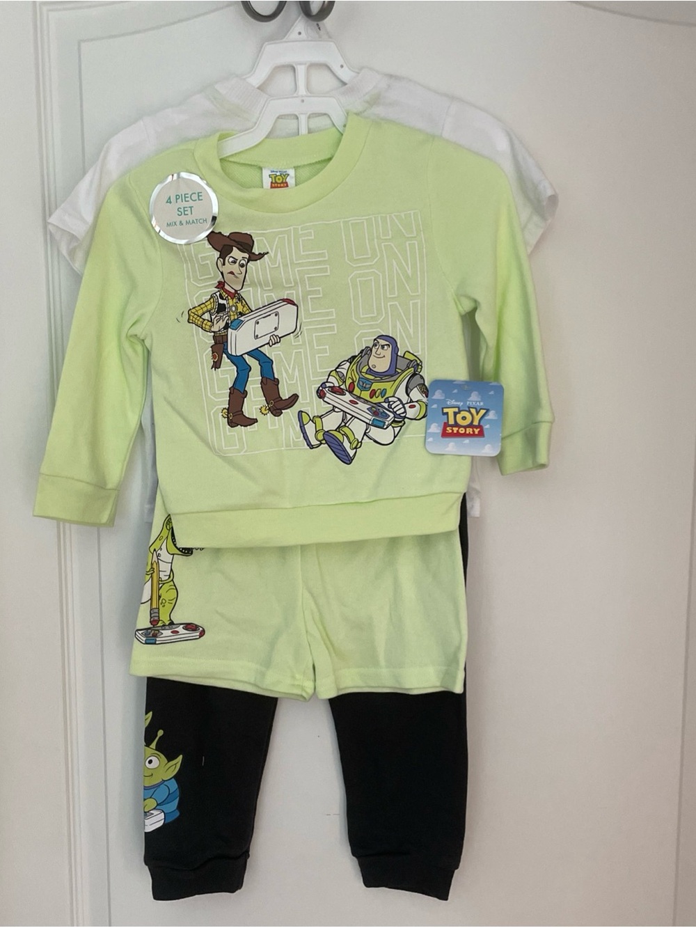 NWT Boys Size 3T TOY STORY 2 pair of Pajamas 4pc Set Woody + Buzz Lightyear